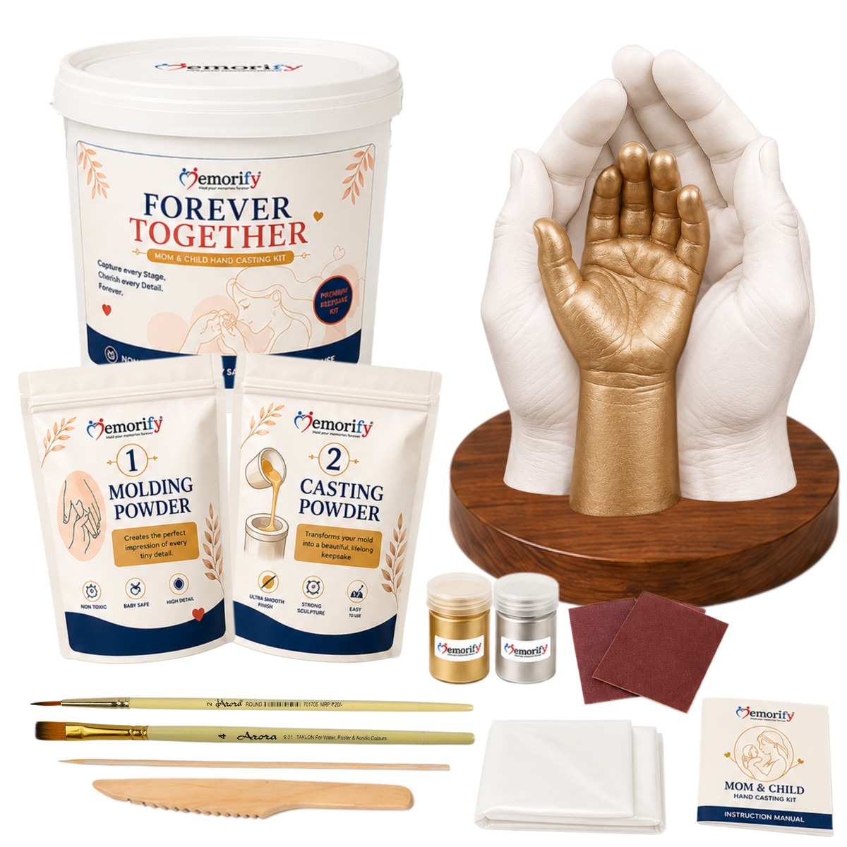 Forever Together - Mom & Child Hand Casting Kit