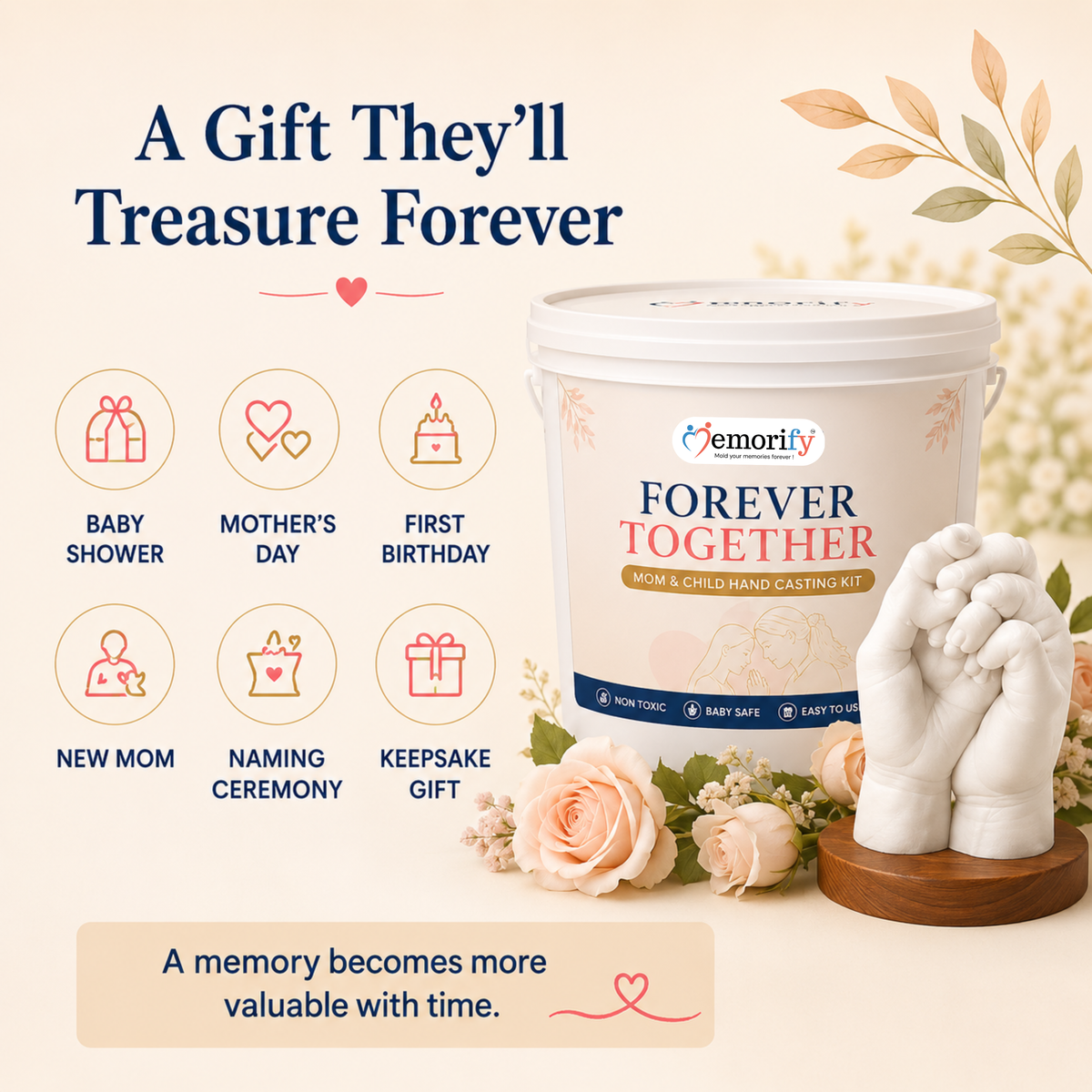 Forever Together - Mom & Child Hand Casting Kit